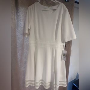 Gorgeous white knee length Calvin Klein dress NWT - never worn!